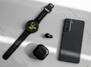 Samsung Smartthings watch phone and earphones for smart home 