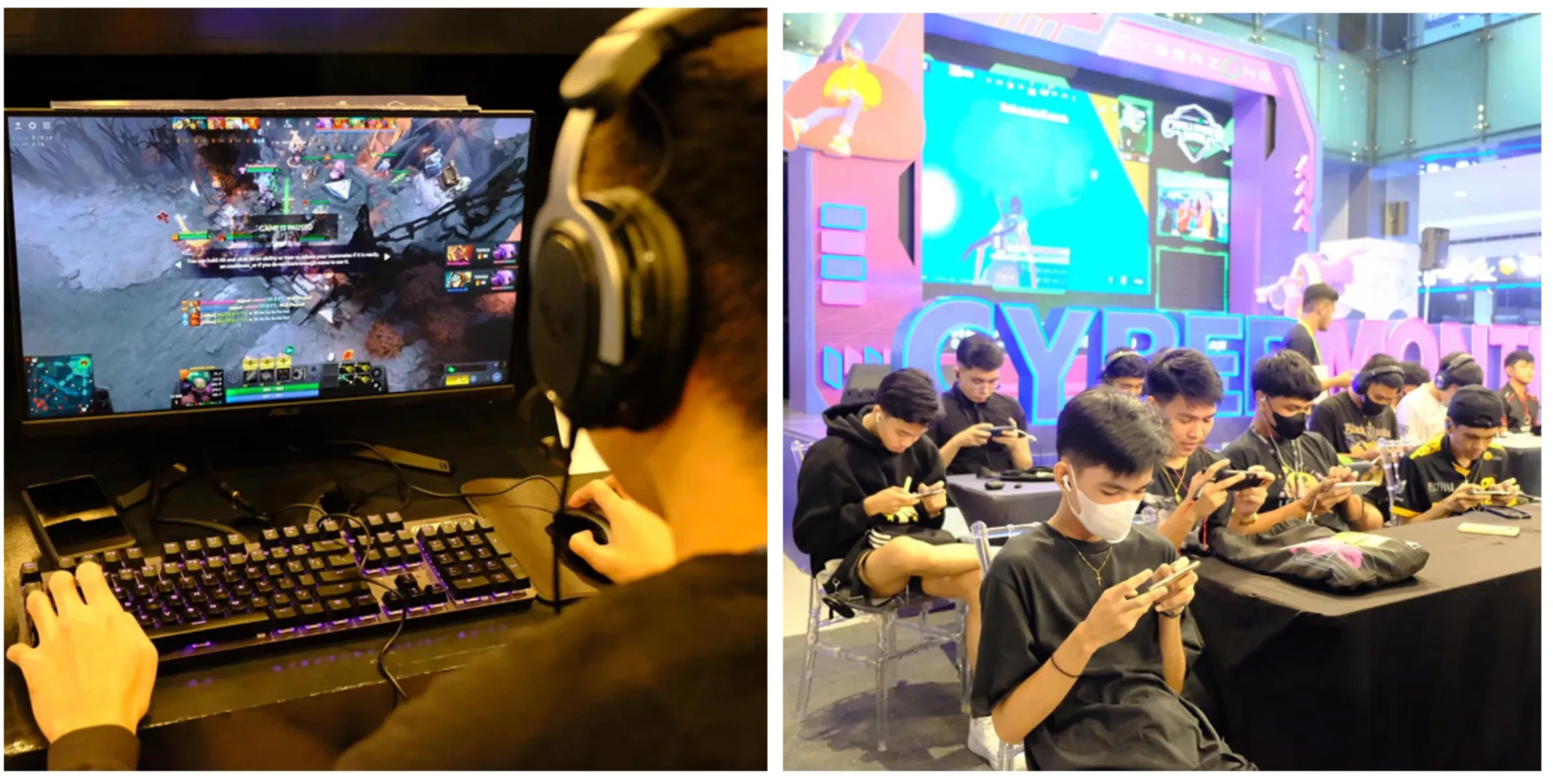group of gamers playing video games for cyberzone cybermonth