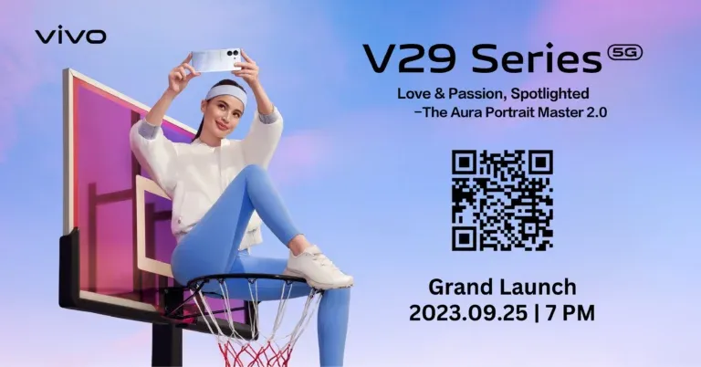Anne Curtis with a Vivo V29 5g on a basketball hoop