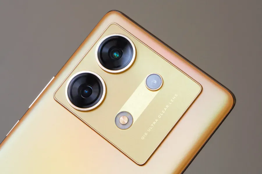 gold mobile phone camera of Infinix ZERO 30 5G