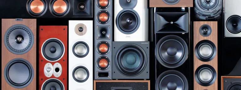 wall of smart home speakers