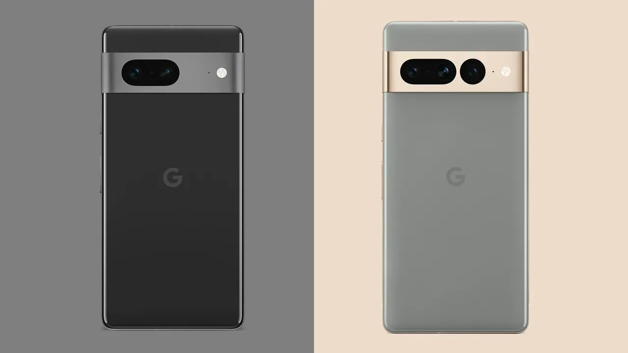 google pixe; pro in black and beige showing smartphone cameras